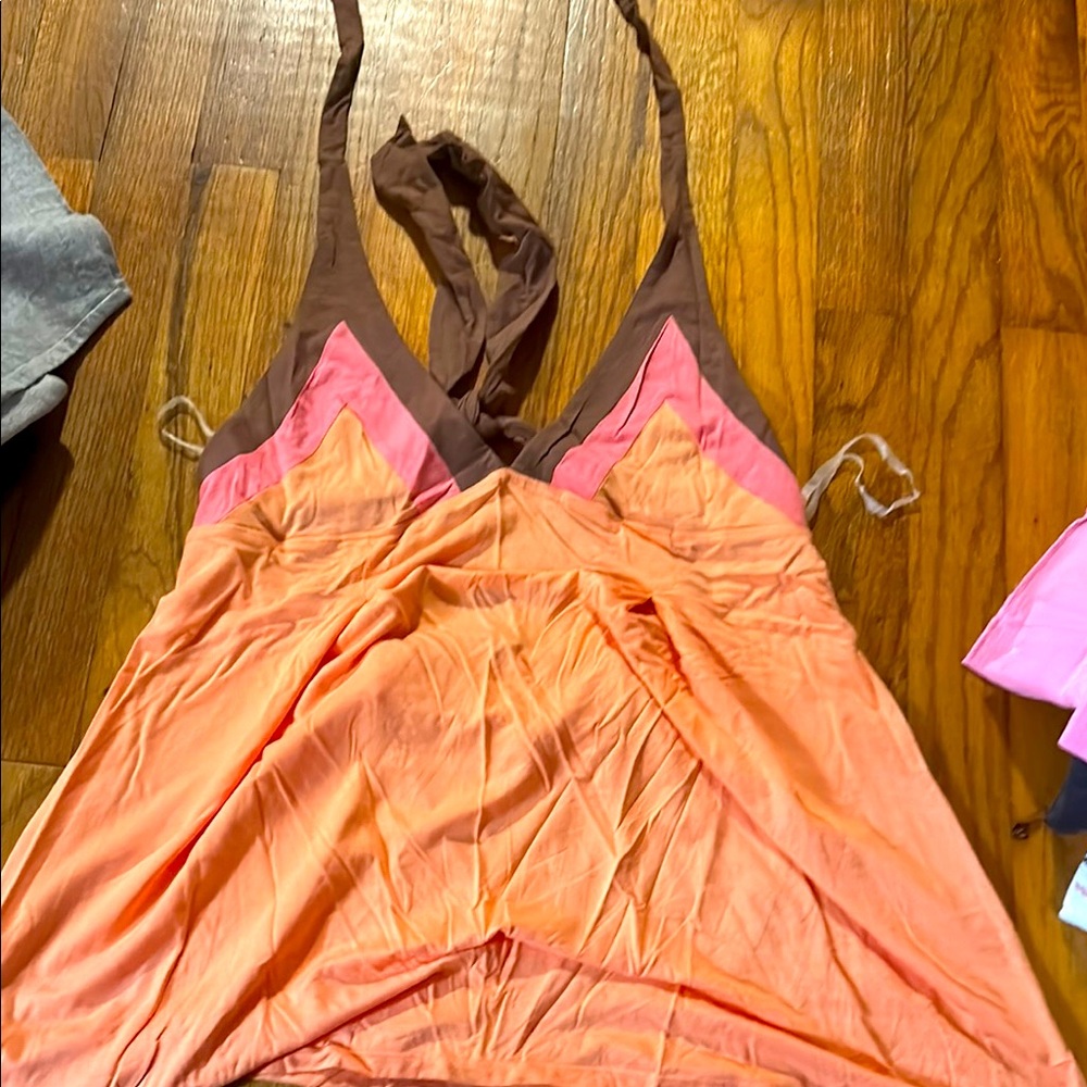Peach and Brown Women's Sleepwear